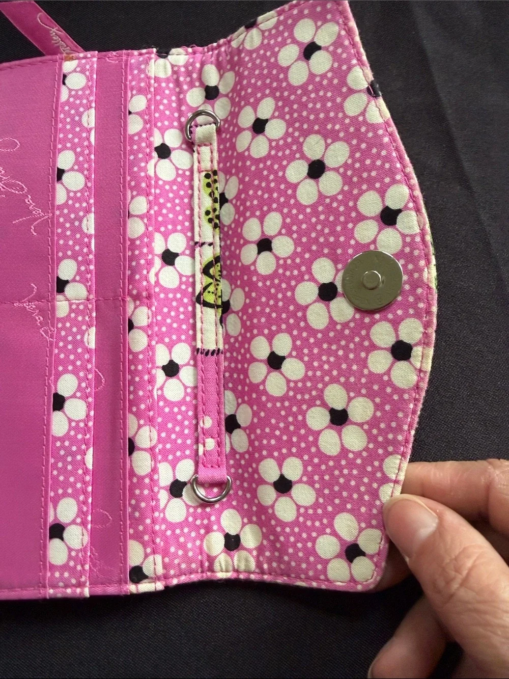 Vera Bradley Pink Green Floral Quilted Wallet - Picture 6 of 10